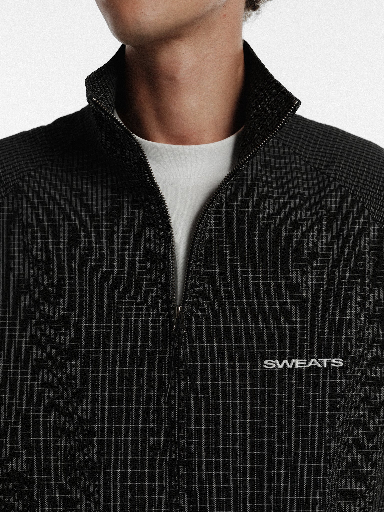 CHECKERED TRACK JACKET - BLACK/WHITE - Image 3