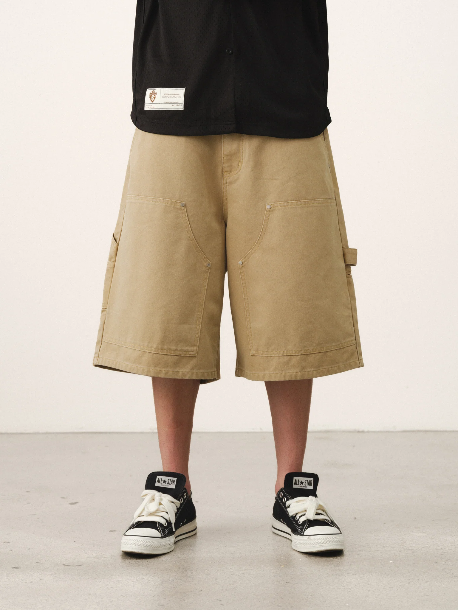 DOUBLE KNEE SHORTS - SAND - Image 4