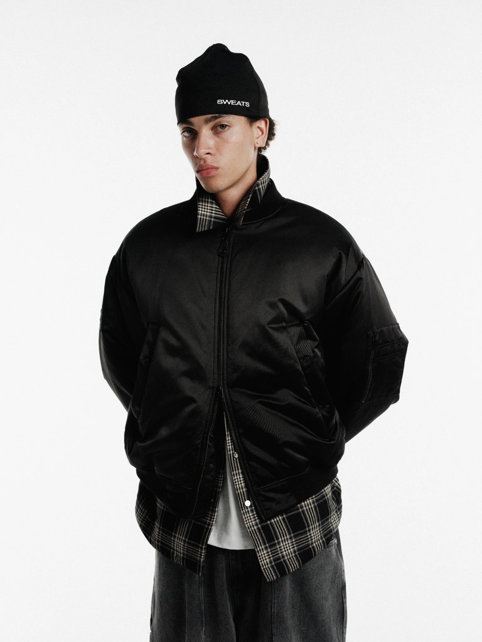 FLANNEL JACKET - BLACK - Image 5