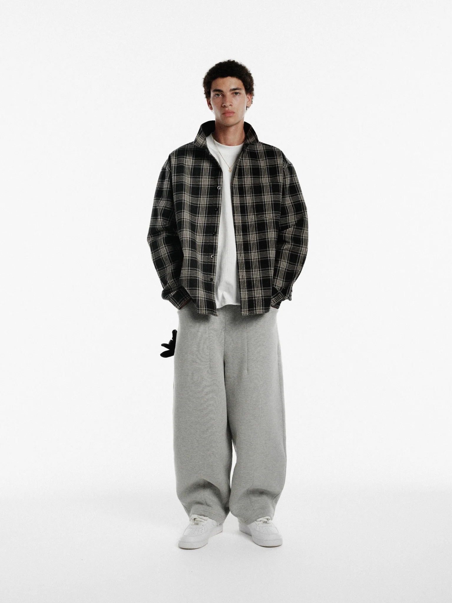 FLANNEL LS SHIRT - BLACK - Image 2