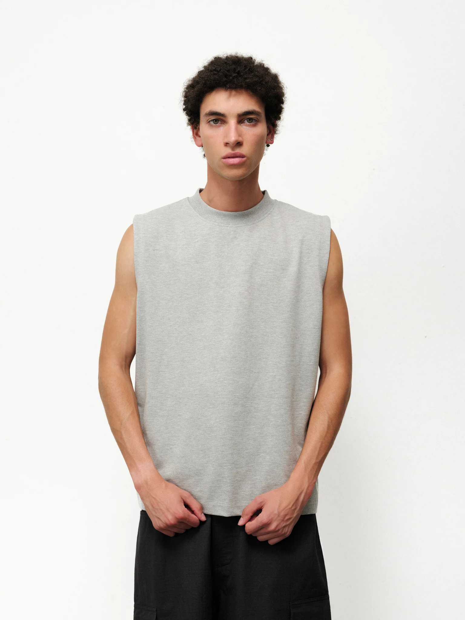 MUSCLE TEE - GREY MELANGE - Image 3