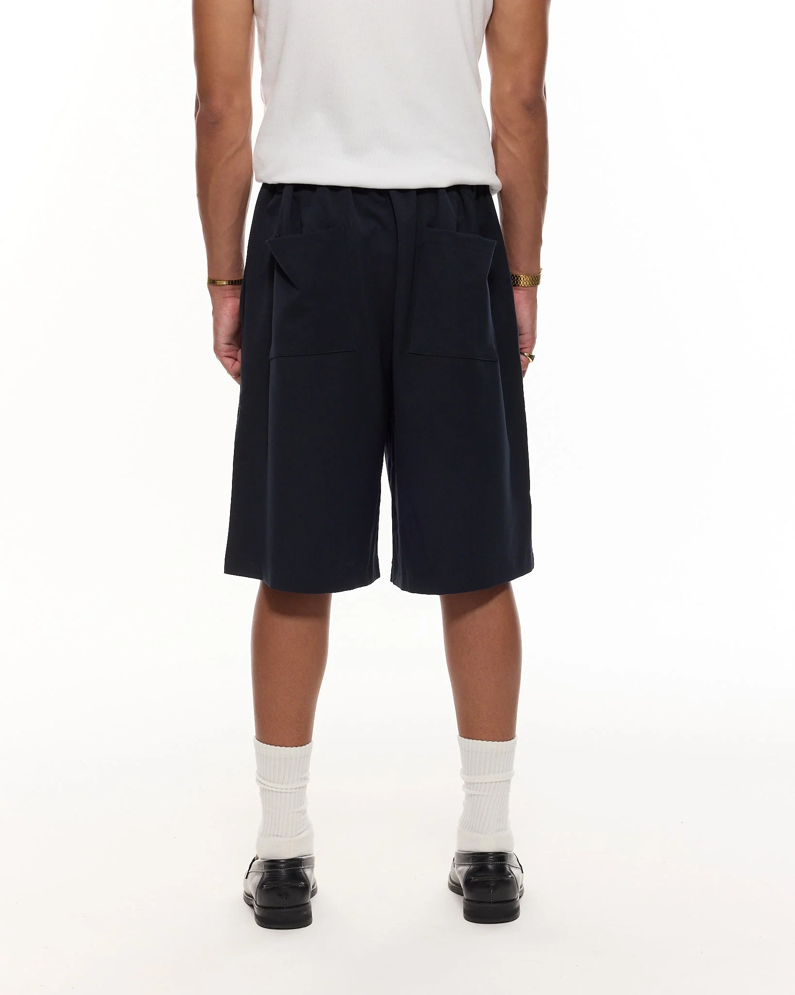 PLEATED SHORTS - NAVY - Image 7