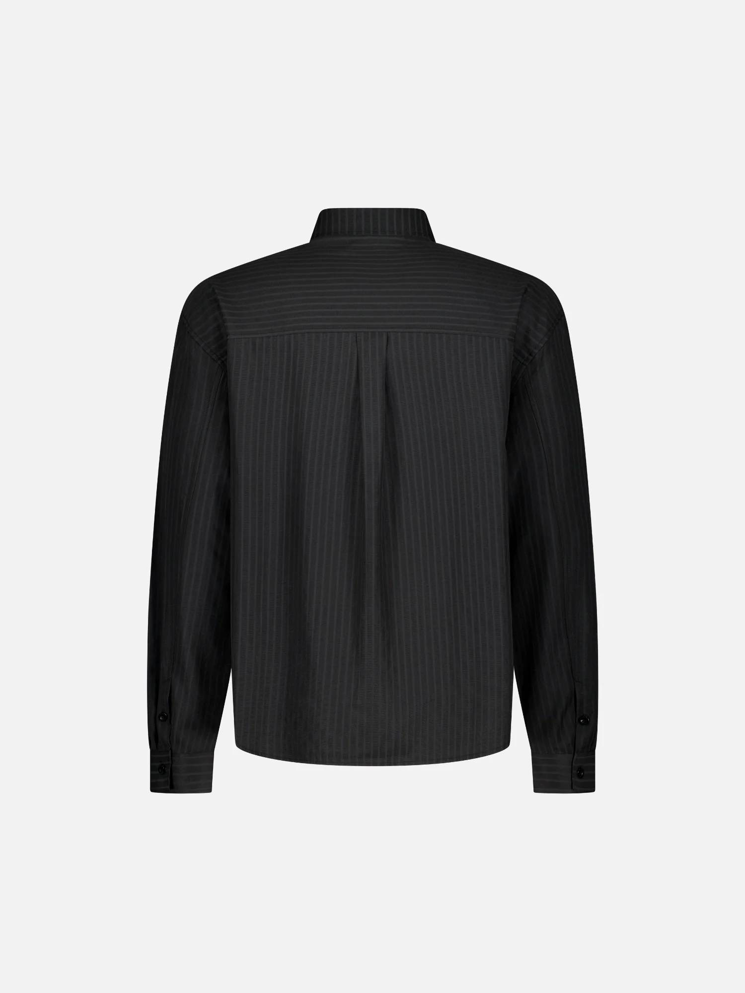 STRIPED BUTTON UP - BLACK - Image 4