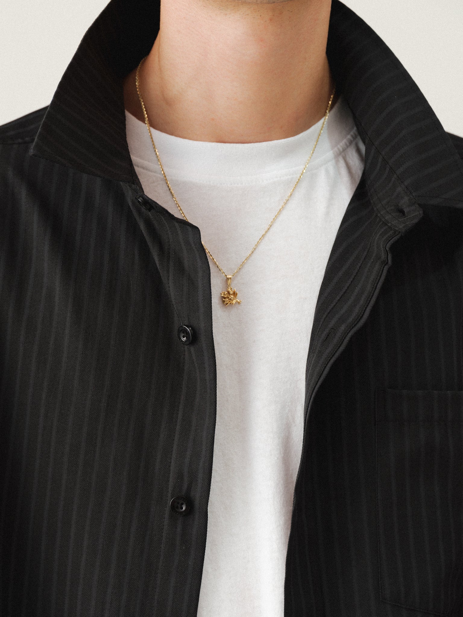 STRIPED BUTTON UP - BLACK - Image 5